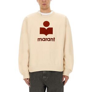 ISABEL MARANT Men's Logo Sweatshirt Men Beige Sweaters & Cardigans